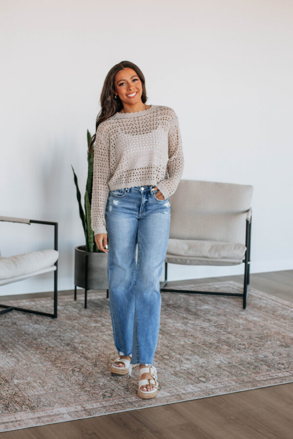 Addie Knit Sweater - Oatmeal - Image 3