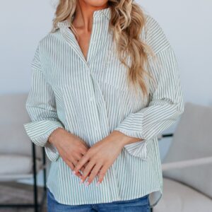 Aella Striped Button Down