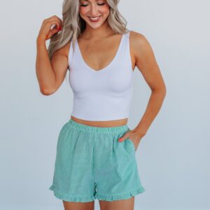 Aminah Striped Shorts - Kelly Green
