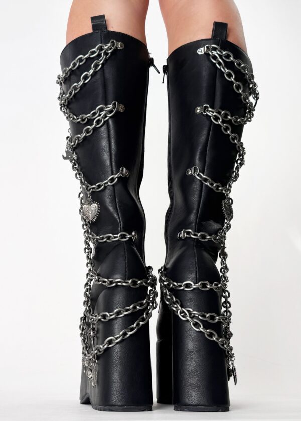 CAMP MIRACLE Goth Black Platform Boots - Image 4