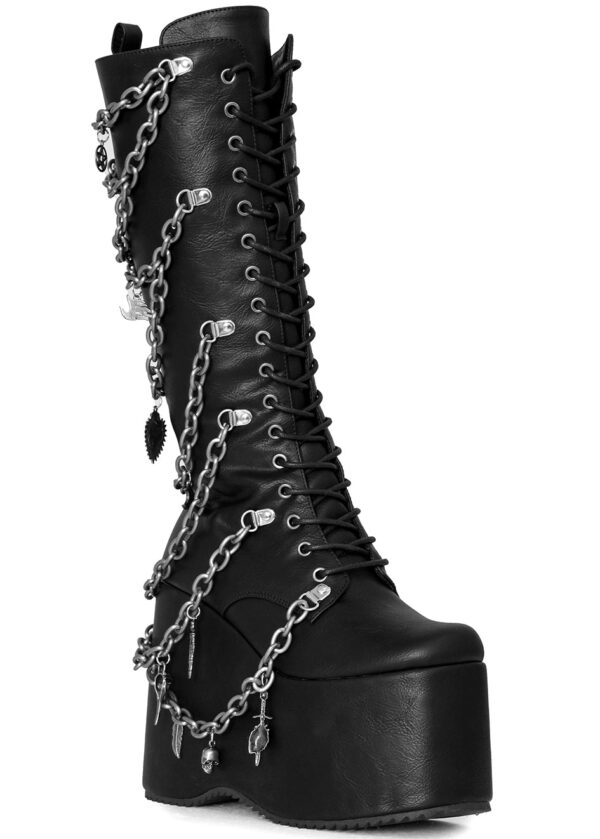 CAMP MIRACLE Goth Black Platform Boots - Image 5