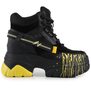 DATE 01 Electric Pulse Black Platform Sneakers
