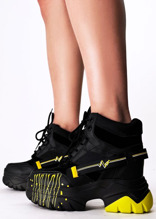 DATE 01 Electric Pulse Black Platform Sneakers - Image 2