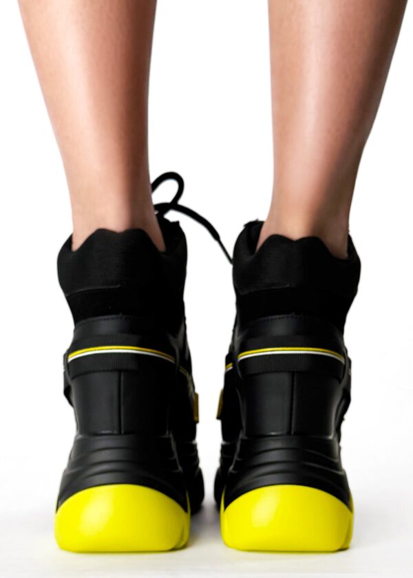 DATE 01 Electric Pulse Black Platform Sneakers - Image 4