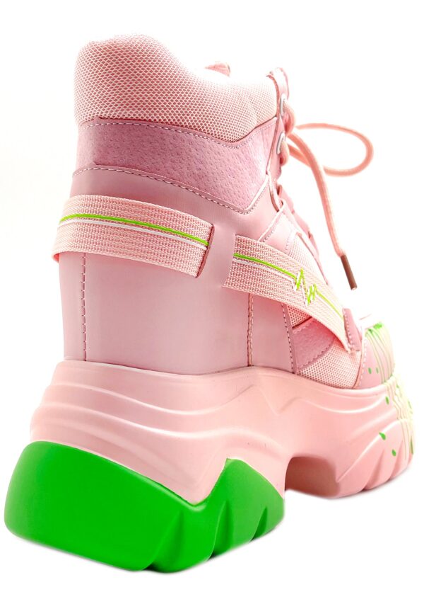 DATE 01 Techno Heartbeat Pink Platform Sneakers - Image 6