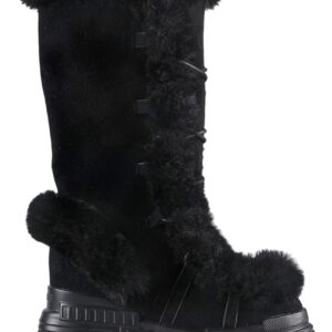 HYBRID GELATO Faux Fur Black Platform Boots