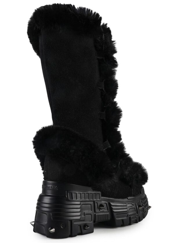 HYBRID GELATO Faux Fur Black Platform Boots - Image 3