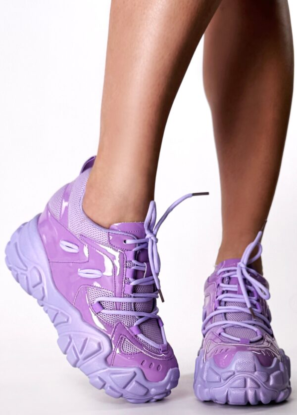 PERSIMMON 01 Purple Pulse Lilac Platform Sneakers - Image 3