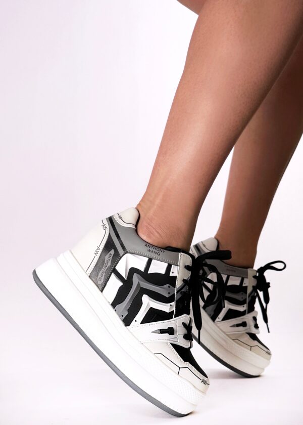 QUINCE 02 Cyber Storm White Platform Sneakers - Image 3