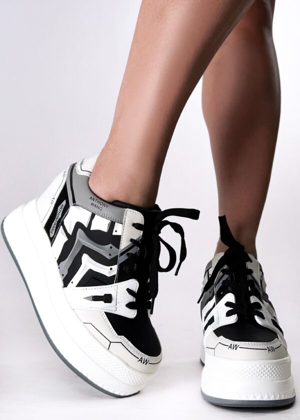 QUINCE 02 Cyber Storm White Platform Sneakers - Image 2