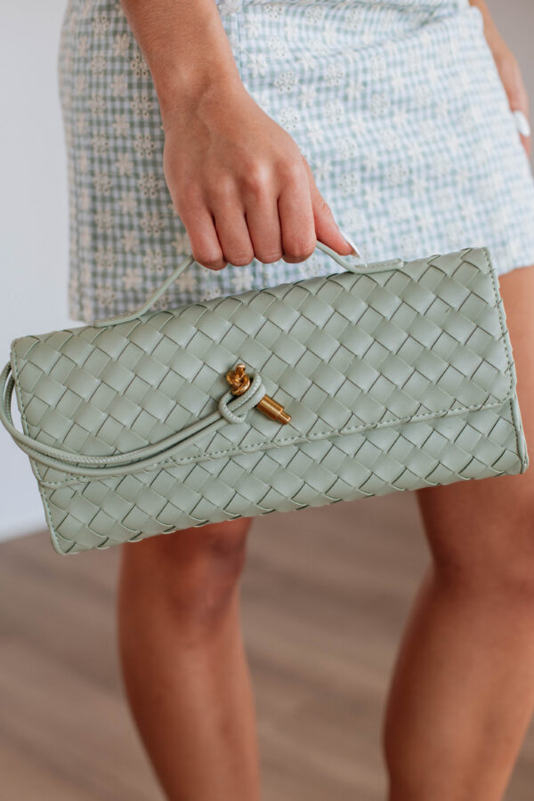 Asha Clutch Crossbody - Light Sage - Image 4