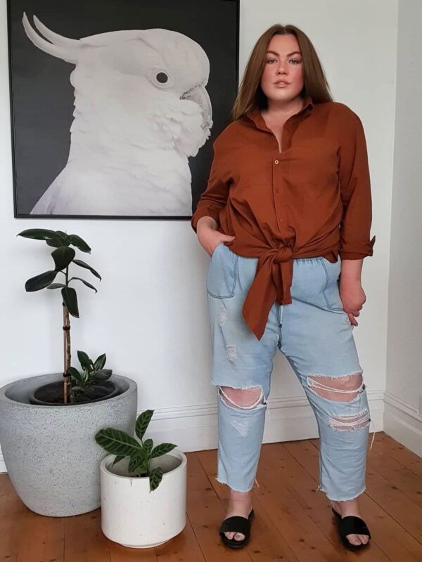 Boyfriend Shirt Dress // Cinnamon - Image 2