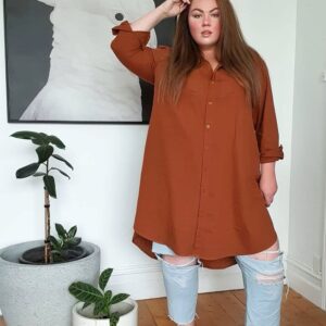 Boyfriend Shirt Dress // Cinnamon