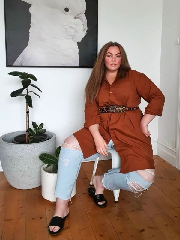 Boyfriend Shirt Dress // Cinnamon - Image 5
