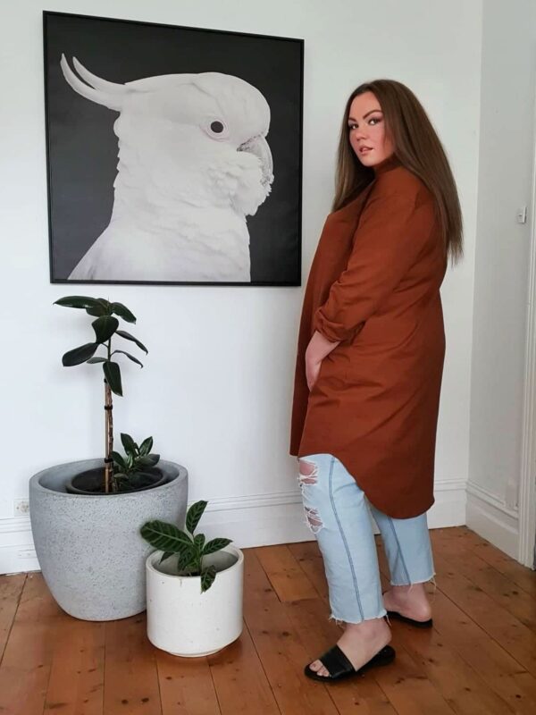 Boyfriend Shirt Dress // Cinnamon - Image 8