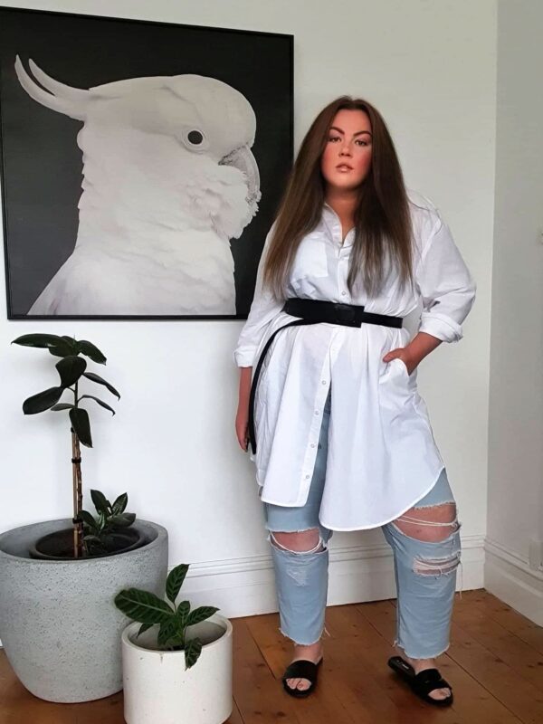 Boyfriend Shirt Dress // White - Image 13