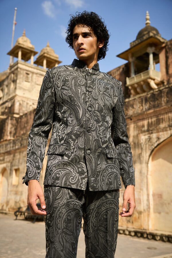 Paisley Band Collar Jacket