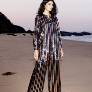 Sequin Stripe Long Set