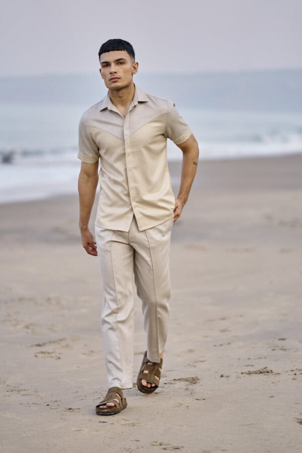 Beige Pintuck Pant - Image 4