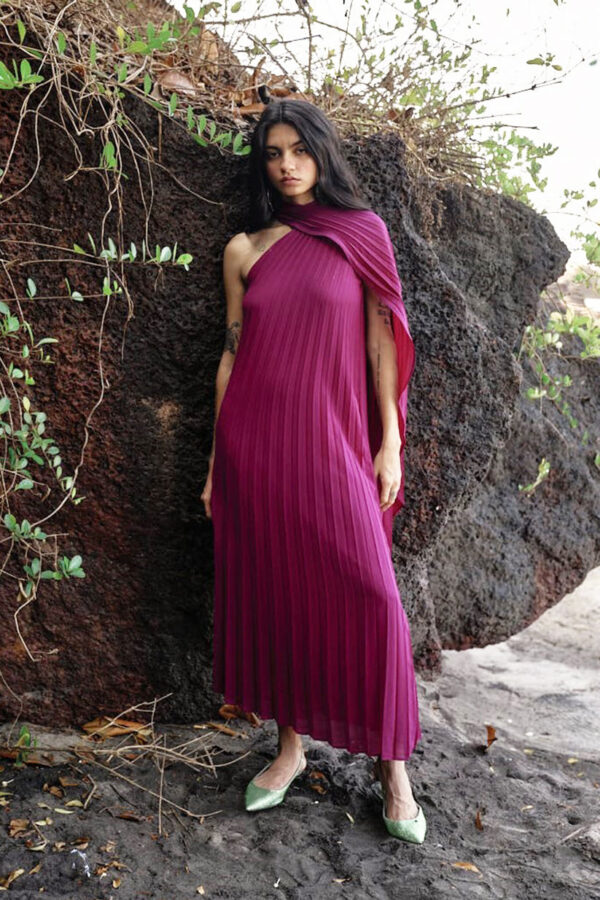 Draped Pleated Dress