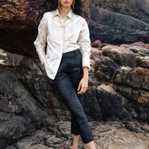Black Brocade Pant