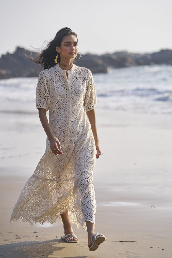 Schiffli Tiered Dress