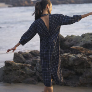 Back Twist Shirt Dress