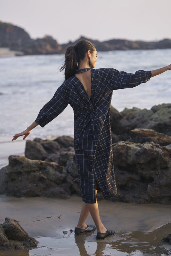 Back Twist Shirt Dress
