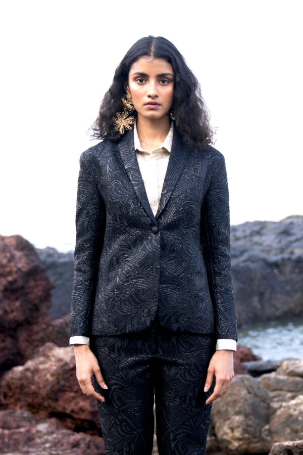 Black Brocade Blazer