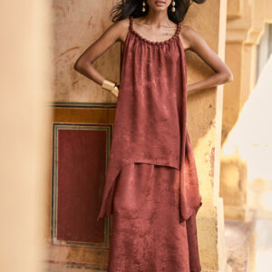 Beaded Neck Draped Set