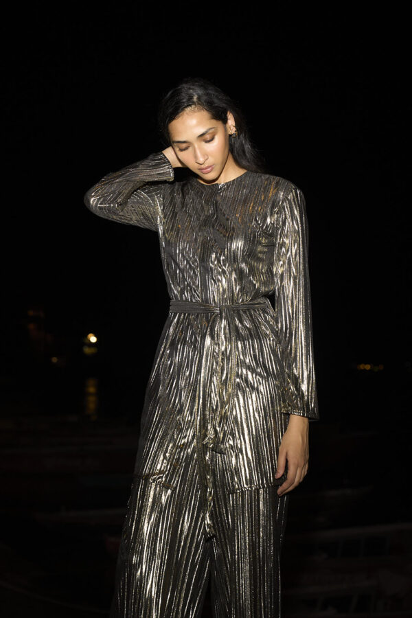 Pleated Lamé Top - Image 9