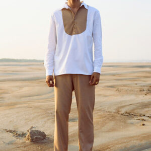 Khaki Textured Pant