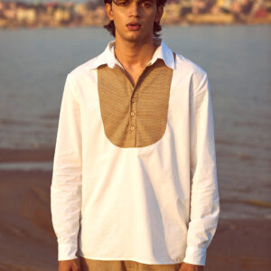 Contrast Bib Shirt