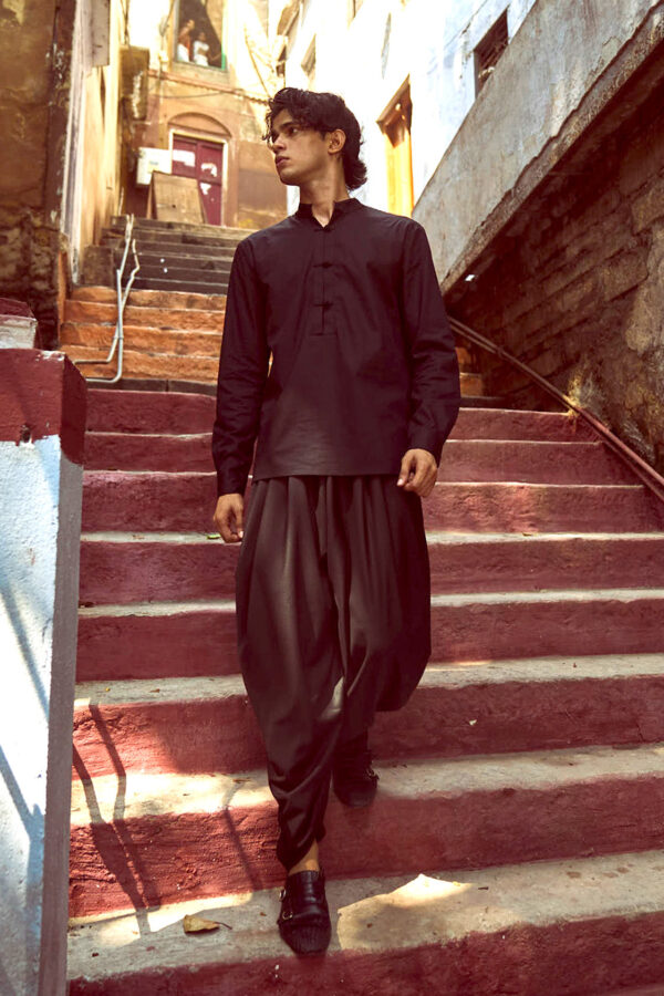 Black Cowl Pants