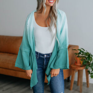 Dalma Textured Cardigan - Teal Mix