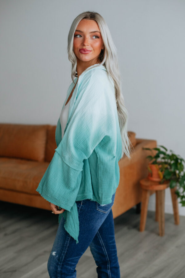 Dalma Textured Cardigan - Teal Mix - Image 5