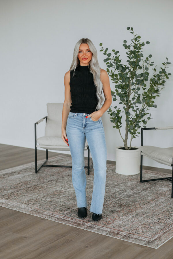Darby Mock Neck Tank - Black - Image 2