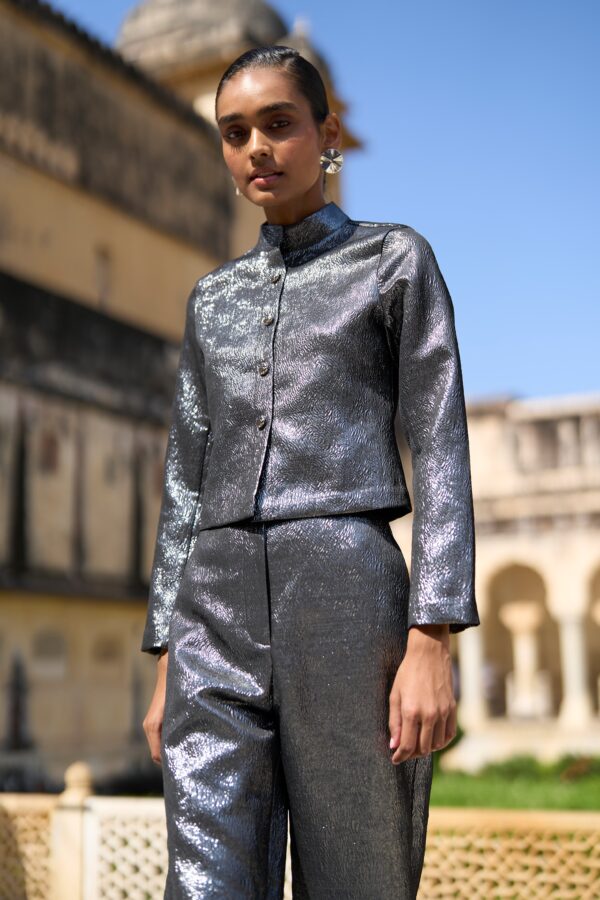 Metallic Structured Top - Image 4