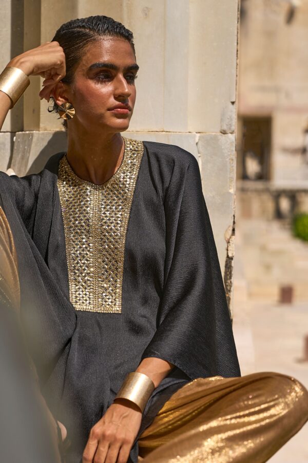 Gota Embroidered Kaftan Top - Image 5