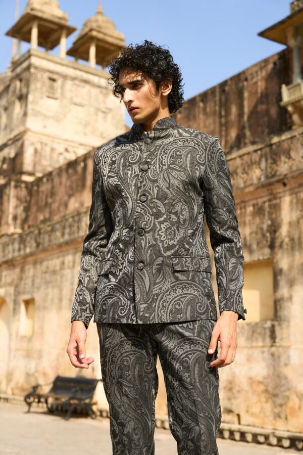 Paisley Band Collar Jacket - Image 18