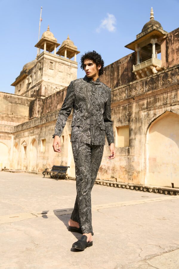 Paisley Band Collar Jacket - Image 3