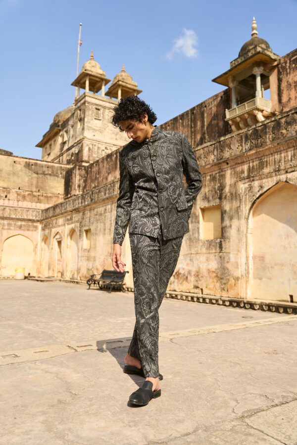 Paisley Band Collar Jacket - Image 4