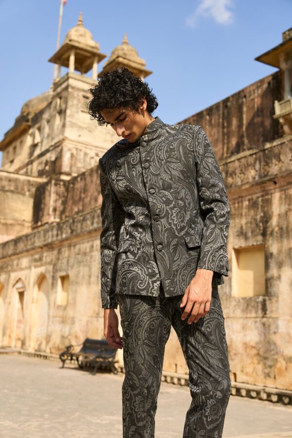 Paisley Band Collar Jacket - Image 7