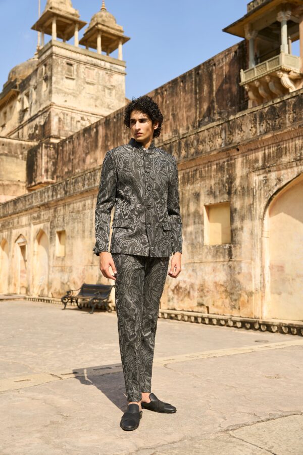 Paisley Band Collar Jacket - Image 9