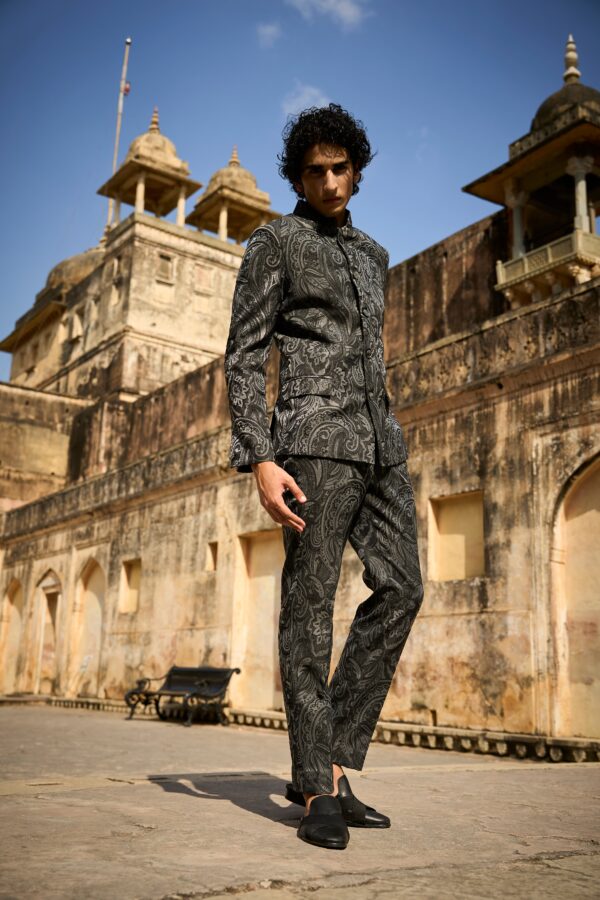 Paisley Band Collar Jacket - Image 13