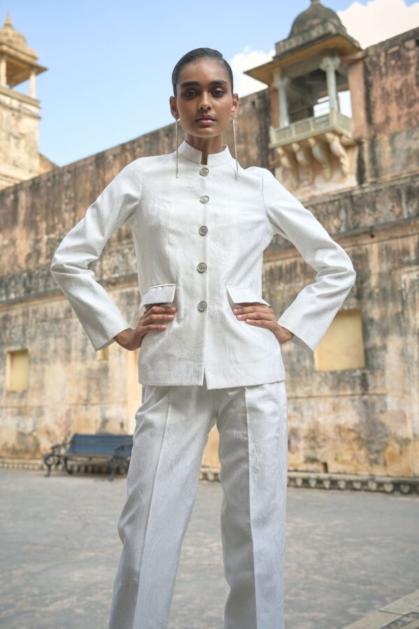 Ivory Jacquard Jacket and Pant - Image 5