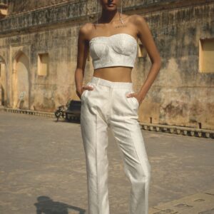 Ivory Jacquard Pant