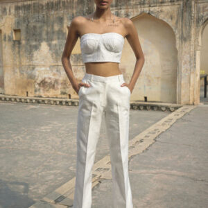 Ivory Jacquard Bralette and Pant