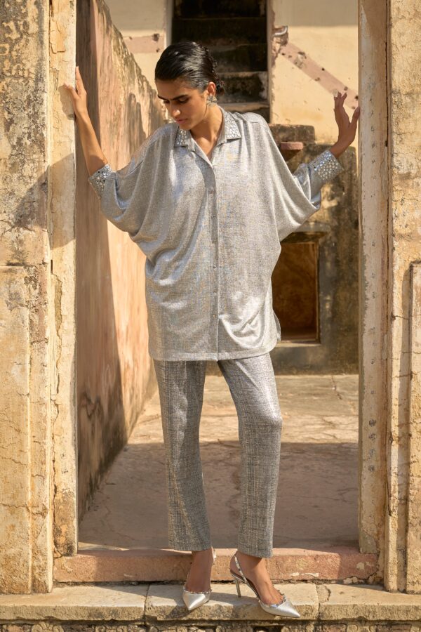 Silver Knit Pant