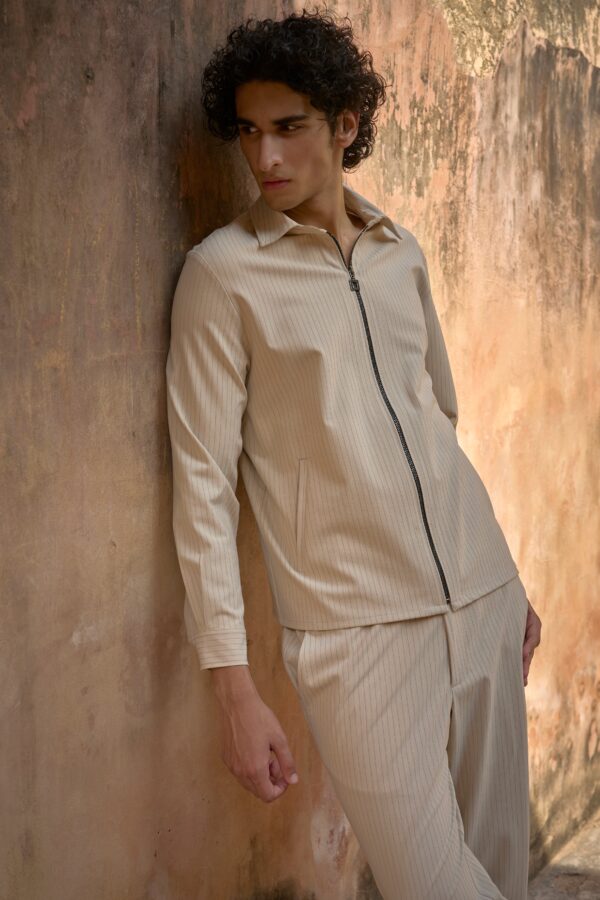 Pinstripe Zip Shirt - Image 2
